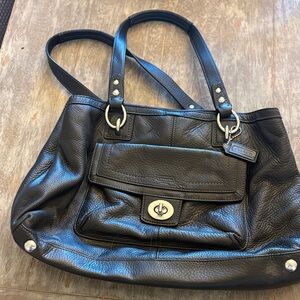 Coach Black Leather Shoulder Bag